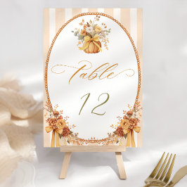 Numeração De Mesa Casamento de Abóbora Floral