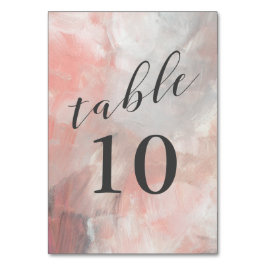 Numeração De Mesa Casamento de Abstrato de Coral Modern Dusty Brushs