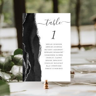 Numeração De Mesa Casamento de Agata de Prata Negra