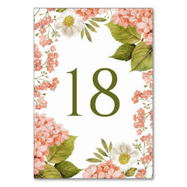 Numeração De Mesa Casamento de aguarela vintage de hortênsias laranj