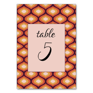 Numeração De Mesa Casamento de Anos setenta Groovy Orange, de 70 ano