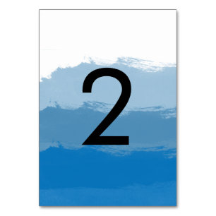 Numeração De Mesa Casamento de Aquarela Azul de Praia