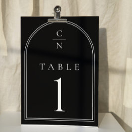 Numeração De Mesa Casamento de Arca de Monograma Moderno Elegante
