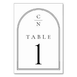 Numeração De Mesa Casamento de Arca de Monograma Moderno Elegante