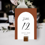 Numeração De Mesa Casamento de Arch Elegante | Número do quadro Terr<br><div class="desc">Estes cartões de números simples e na moda de mesas de casamento apresentam uma forma de arco em branco sobre um fundo de cor personalizado (mostrado em cor de laranja de terracota). Coordenam-se perfeitamente com os nossos produtos Elegantes da Rússia Florais Terracotta. Fácil de personalizar para o seu casamento ou...</div>