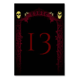 Numeração De Mesa Casamento de Arch Gótico Trellis e Skulls