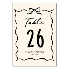 Numeração De Mesa Casamento de Arco Desenhado à Mão Preto e Creme