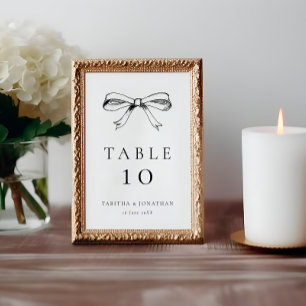 Numeração De Mesa Casamento de Arco Desenhado com a Mão Negra