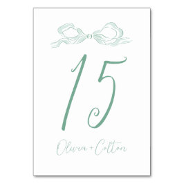 Numeração De Mesa Casamento de Arcos Desenhado à Mão Verde Elegante