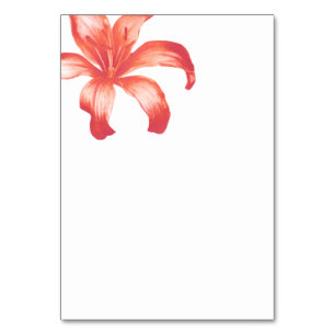 Numeração De Mesa Casamento de arte de flores de Coral Lily
