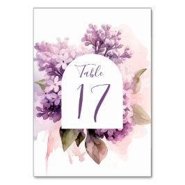 Numeração De Mesa Casamento de Arte Floral de Aquarelas Flores Lilac
