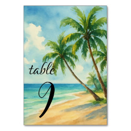 Numeração De Mesa Casamento de Árvore de Verão na Ilha Tropical de P