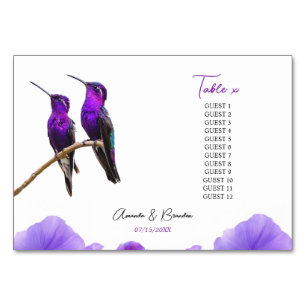 Numeração De Mesa Casamento de Aves de Humidade e Petais Roxas Chic