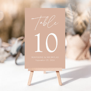 Numeração De Mesa Casamento de Blush Minimalista Moderno
