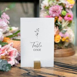 Numeração De Mesa Casamento de Boho Branco Preto com Script Botânico