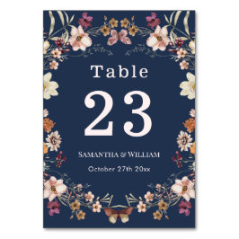 Numeração De Mesa Casamento de Boho de Pastel Selvagem Marinho Azul