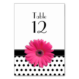 Numeração De Mesa Casamento de Bolinhas Negra-Rosa-Margarida