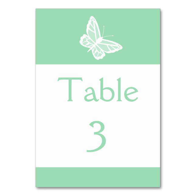 Numeração De Mesa Casamento De Borboleta Verde E Branco (Frente)