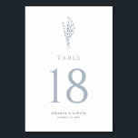 Numeração De Mesa Casamento de Buquê Floral Minimalista Dusty Blue<br><div class="desc">Melhore a capa de mesas de eventos com nossos Números de Tabelas de Buquês Florais Personalizáveis, com um design floral de linha minimalista. Perfeito para casamentos, graduações, chás de panela, chás de fraldas ou qualquer ocasião especial, esses números de tabelas minimalistas guiarão seus convidados enquanto adicionarão um toque de encanto...</div>