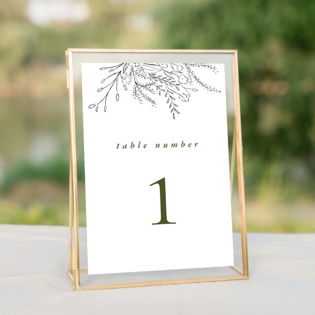 Numeração De Mesa Casamento de Buquê transbordante (Overflowing floral bouquet elegant black and white wedding suite chic table number sign.)