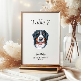 Numeração De Mesa Casamento de Cachorro Aquarela Moderna Simples