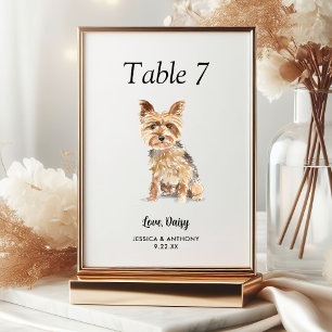Numeração De Mesa Casamento de Cachorro Aquarela Moderna Simples