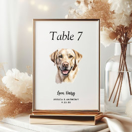 Numeração De Mesa Casamento de Cachorro Aquarela Moderna Simples