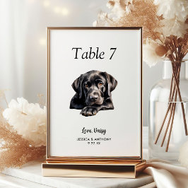 Numeração De Mesa Casamento de Cachorro Aquarela Moderna Simples