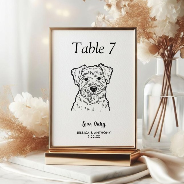 Numeração De Mesa Casamento de Cachorro Preto e Branco Simples  (Criador carregado)