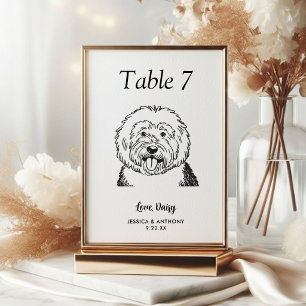 Numeração De Mesa Casamento de Cachorro Preto e Branco Simples
