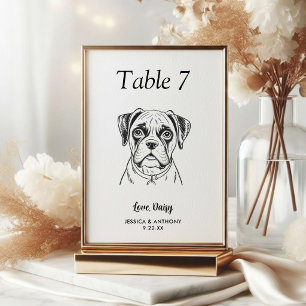 Numeração De Mesa Casamento de Cachorro Preto e Branco Simples
