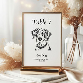 Numeração De Mesa Casamento de Cachorro Preto e Branco Simples 