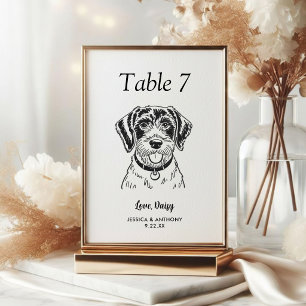 Numeração De Mesa Casamento de Cachorro Preto e Branco Simples 