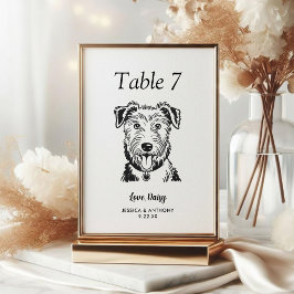 Numeração De Mesa Casamento de Cachorro Preto e Branco Simples 