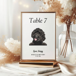 Numeração De Mesa Casamento de Cachorro Simples Preto e Branco