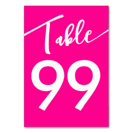 Numeração De Mesa Casamento de Caligrafia Branca-Rosa-Quente