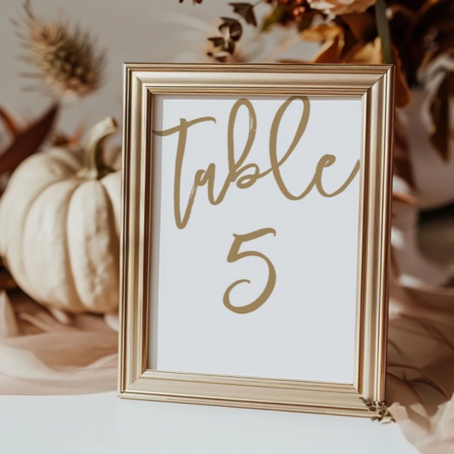 Numeração De Mesa Casamento de Caligrafia Chic Dourada (Criador carregado)