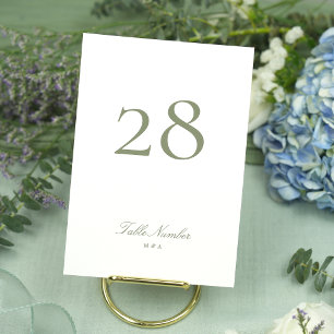 Numeração De Mesa Casamento de Caligrafia Clássica Elegante Sage Gre