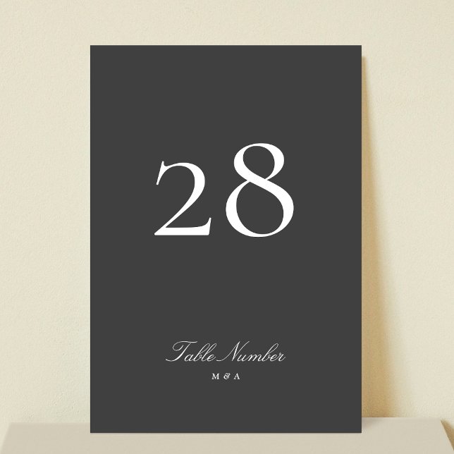Numeração De Mesa Casamento de Caligrafia com Cinzas Escuras Clássic (Criador carregado)