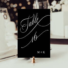 Numeração De Mesa Casamento de Caligrafia de Luxo Número 16, Preto