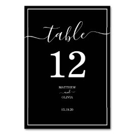 Numeração De Mesa Casamento de Caligrafia Elegante Moderno