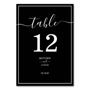 Numeração De Mesa Casamento de Caligrafia Elegante Moderno