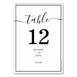 Numeração De Mesa Casamento de Caligrafia Elegante Moderno