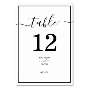 Numeração De Mesa Casamento de Caligrafia Elegante Moderno