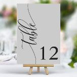Numeração De Mesa Casamento de Caligrafia Moderna de Cinzas Suaves<br><div class="desc">Mande seus convidados para seus assentos com esses números de mesas de cinzas elegantes. Apresentando uma design minimalista com a caligrafia moderna, esses números de tabelas adicionam um toque de sofisticação à sua recepção de casamento. O fundo suave e a tipografia elegante e limpa garantem uma leitura fácil e ao...</div>