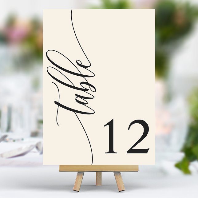 Numeração De Mesa Casamento de Caligrafia Moderna em Creme Marfim (Criador carregado)