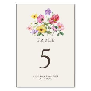 Numeração De Mesa Casamento de Campo de Flor Chic Floral Rustic Chic