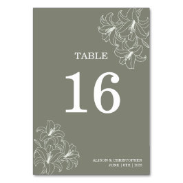 Numeração De Mesa Casamento de Cantos de Flora Simples e Elegante