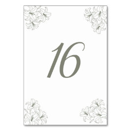 Numeração De Mesa Casamento de Cantos de Flora Simples e Elegante