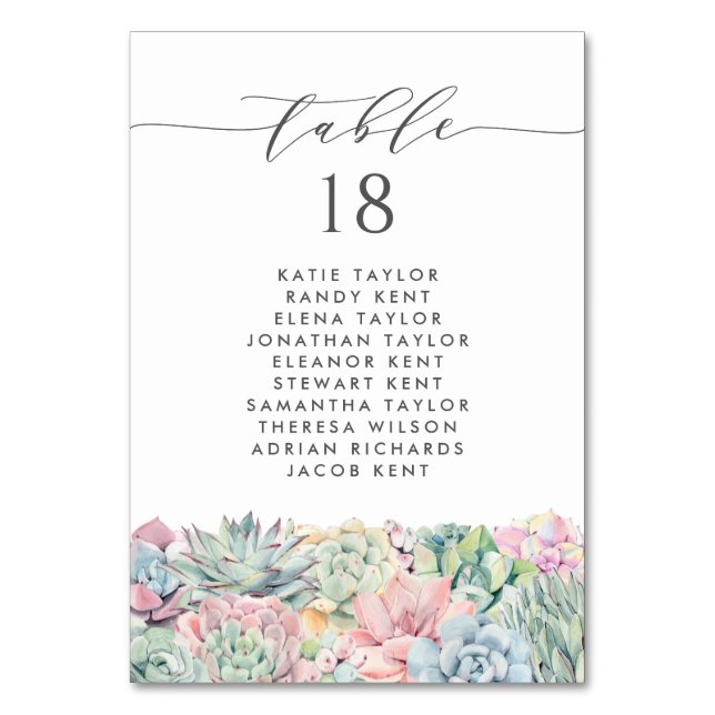 Numeração De Mesa Casamento De Casamento De Pastel De Aquarelas (Frente)